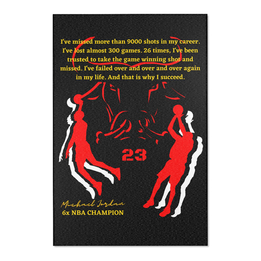 Jordan Bulls Basketball Area Rug | MJ23 Basketball Court Rug | Michael Jordan Inspired Home Decor | NBA Bedroom Accessories | Basketball Themed Floor Covering | Unique Sports Fan Gift