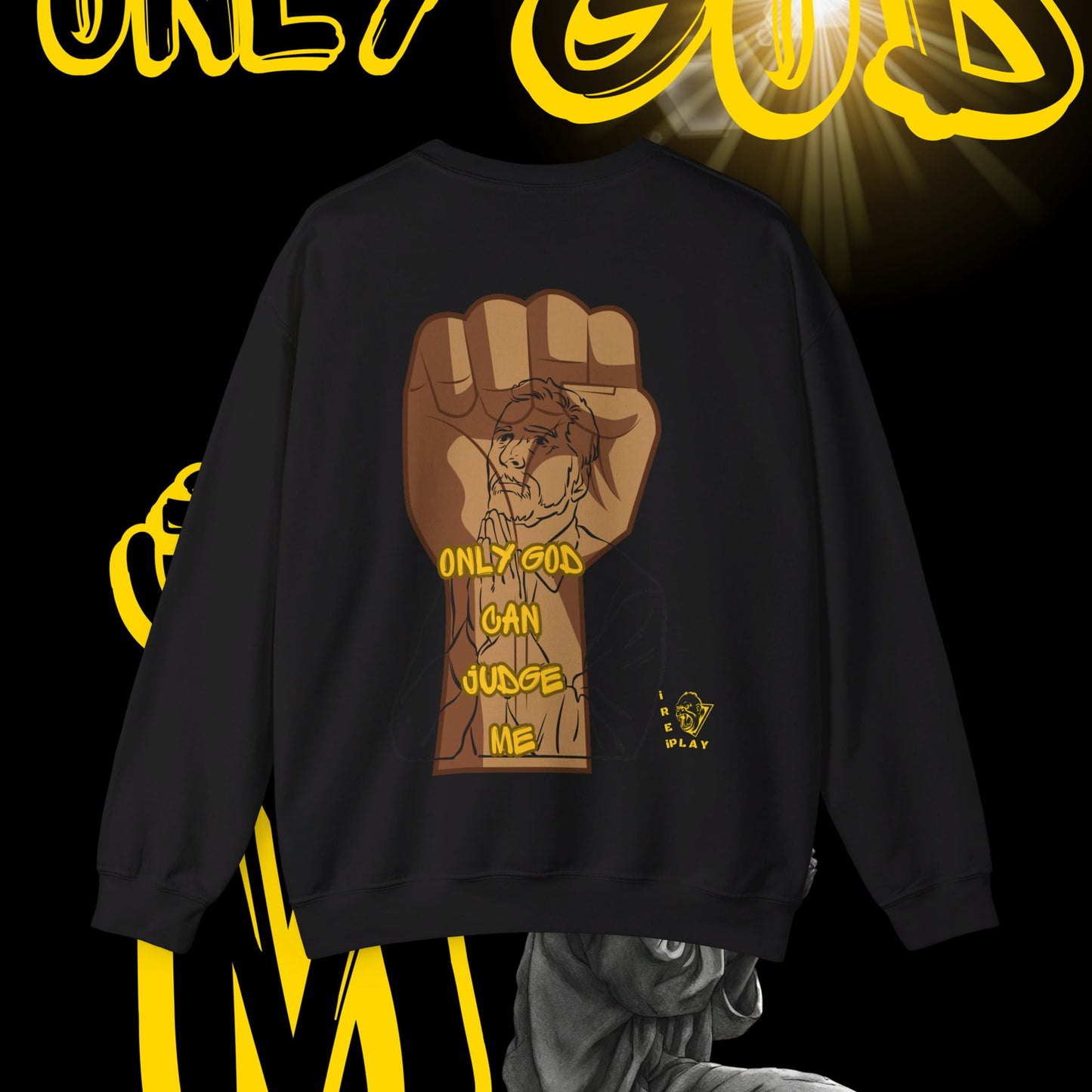 Only God Can Judge Me , WInter, Prayer Unisex Heavy Blend™ Crewneck Sweatshirt