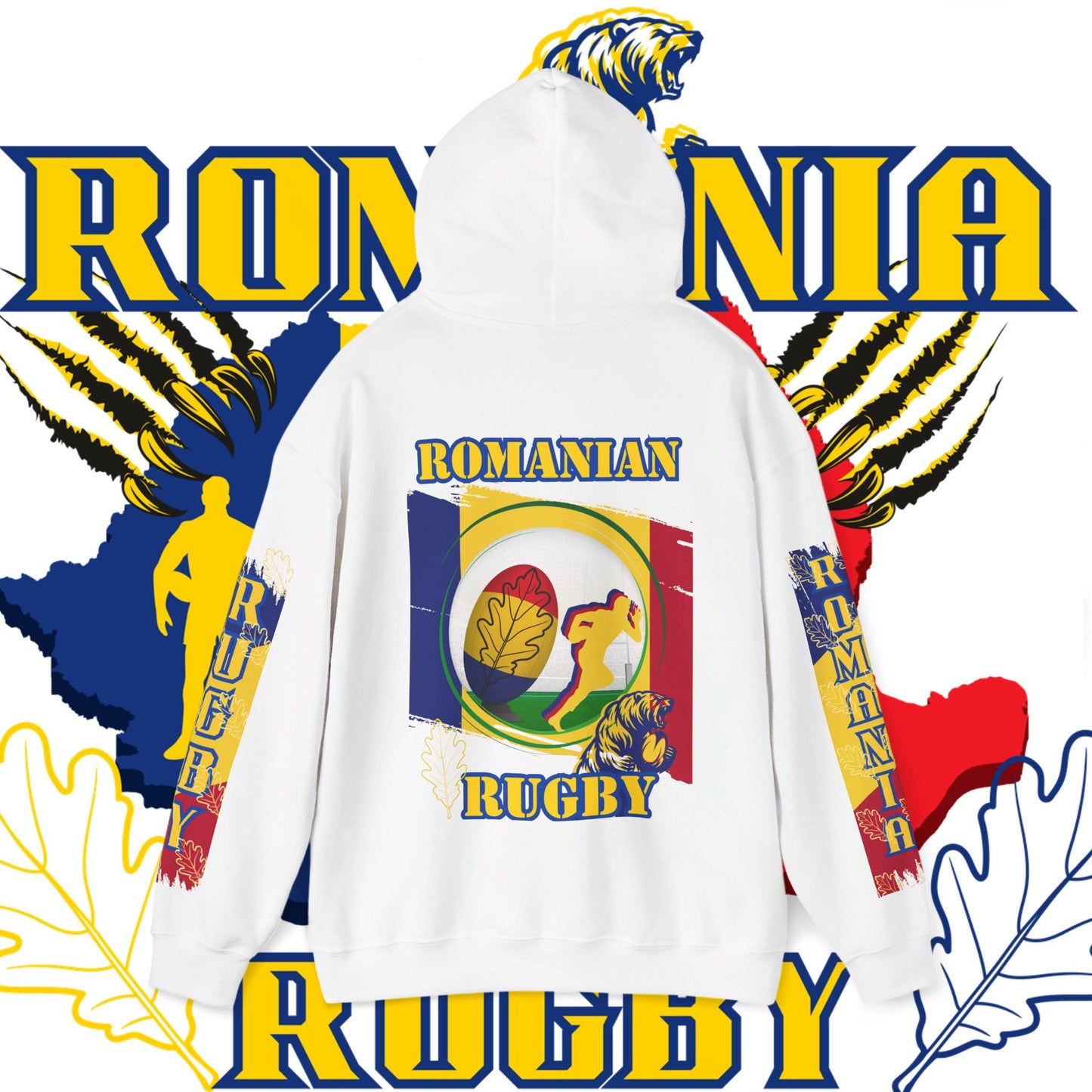 Romania Hoodie Sweatshirt, rugby pullover, winter gift, Supporter Hoodie, world rugby, unisex