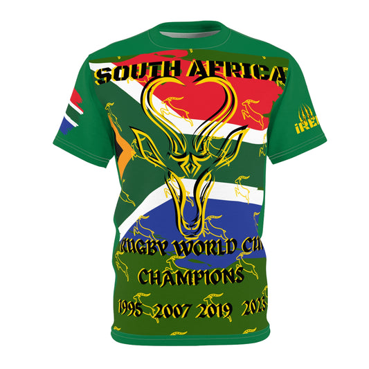 South Africa World Champion Supporter T-Shirt, Springboks Rugby Fan Tee, World Cup Enthusiast Shirt, Green and Gold Supporter Wear,