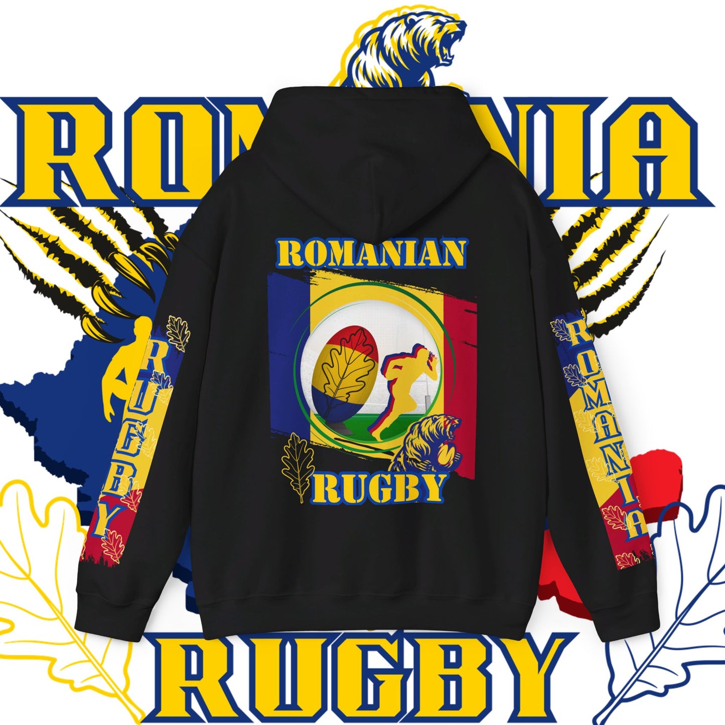 Romania Hoodie Sweatshirt, rugby pullover, winter gift, Supporter Hoodie, world rugby, unisex