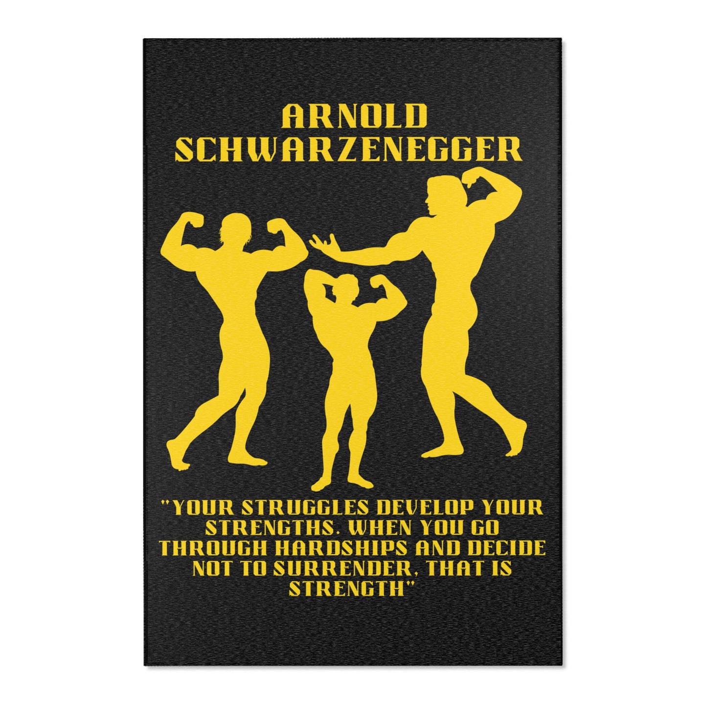 Schwarzenegger Rug, Arnold Motivational Quote Carpet, Gym Motivation Area Rug, Schwarzenegger Wisdom Floor Covering