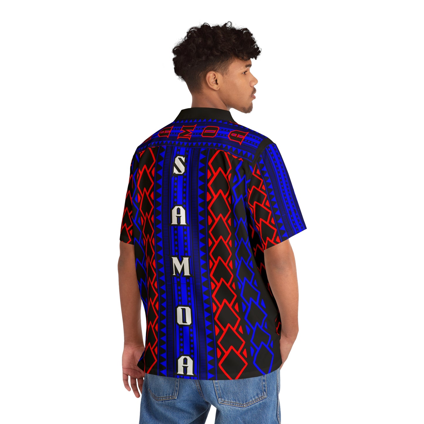 Hawaiian Shirt, Samoan Islander Vibes, Samoa Vacation Apparel, Men's Aloha Top, Tropical Island Paradise Clothing