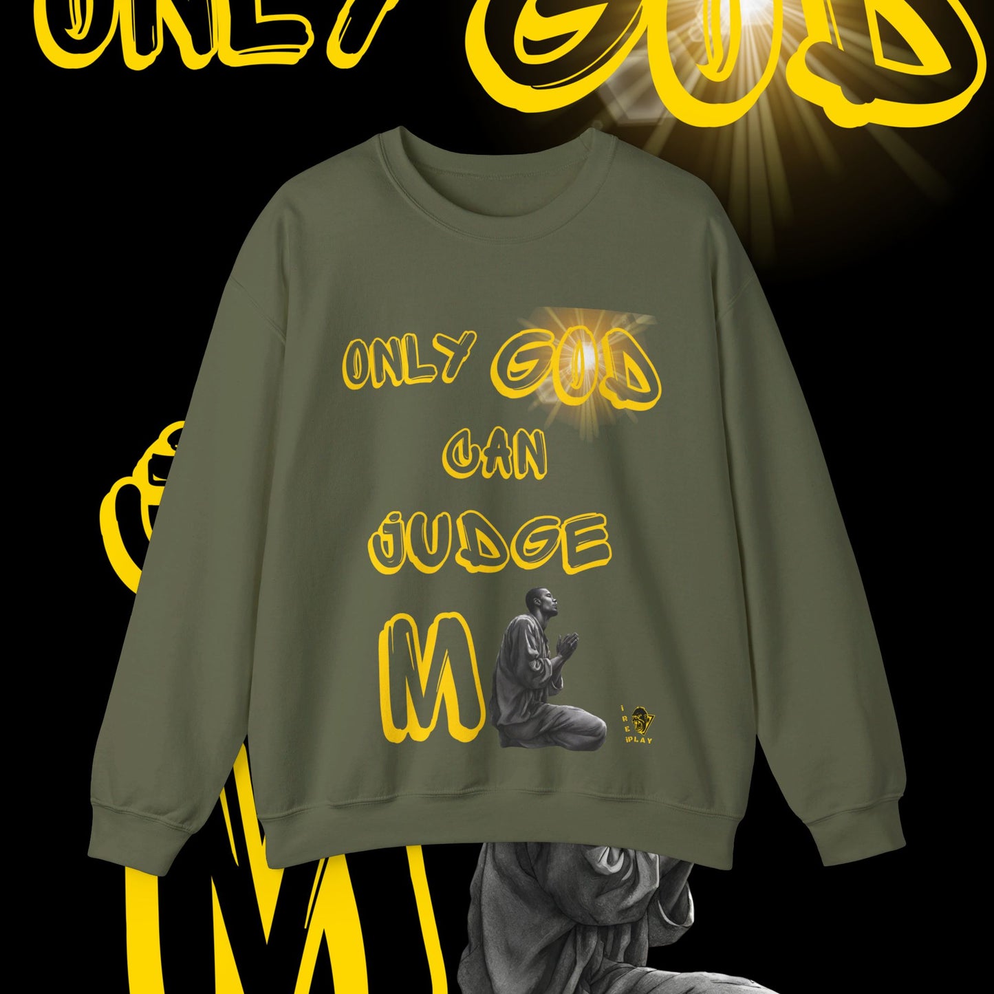 Only God Can Judge Me , WInter, Prayer Unisex Heavy Blend™ Crewneck Sweatshirt