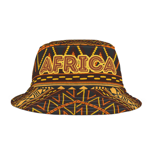 Africa Bucket Hat, Safari Theme Cap, African Print Sun Hat, Ethnic Tribal Fashion Accessory