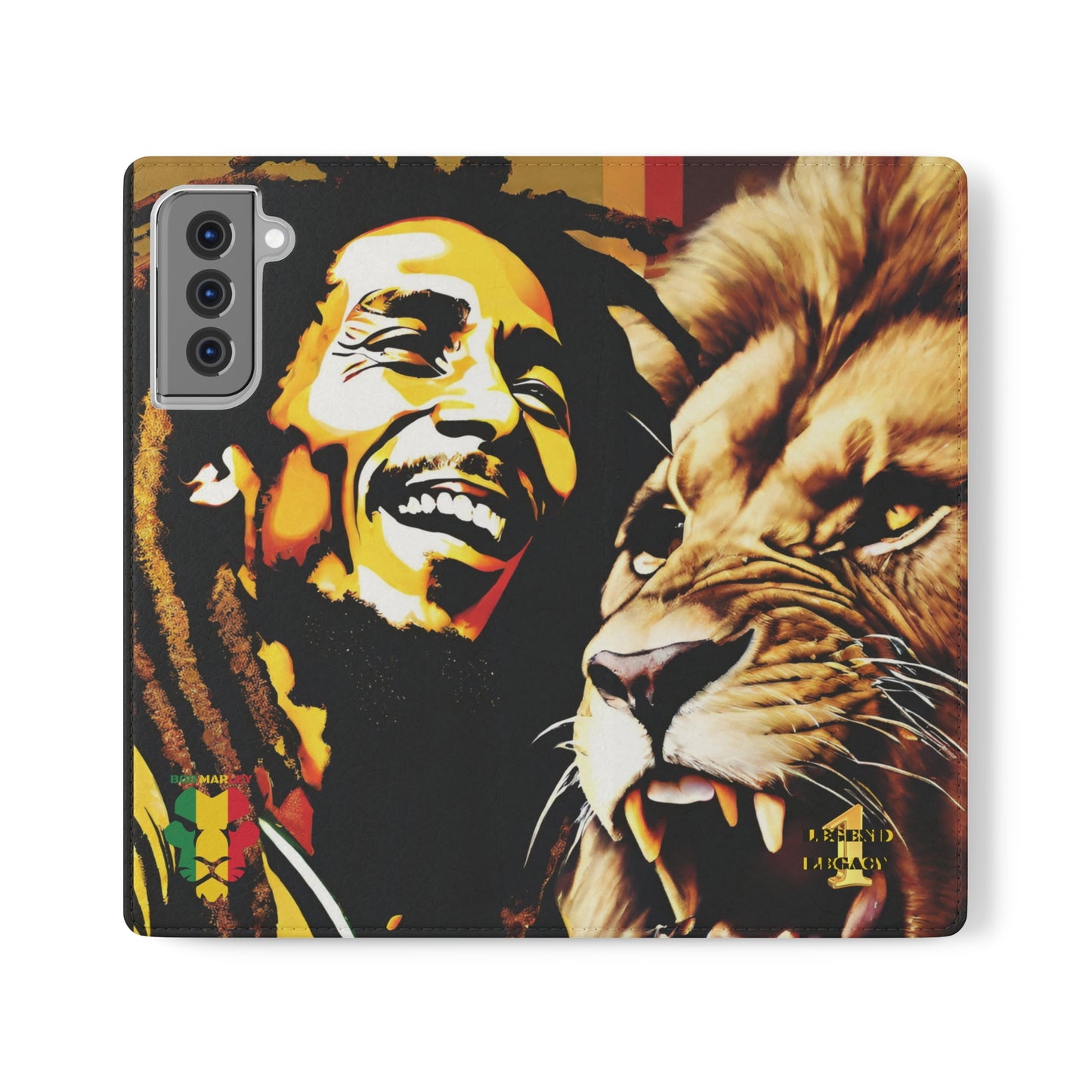 Bob Marley/Lion One Legend One Legacy Reggae Rasta Flip Cases