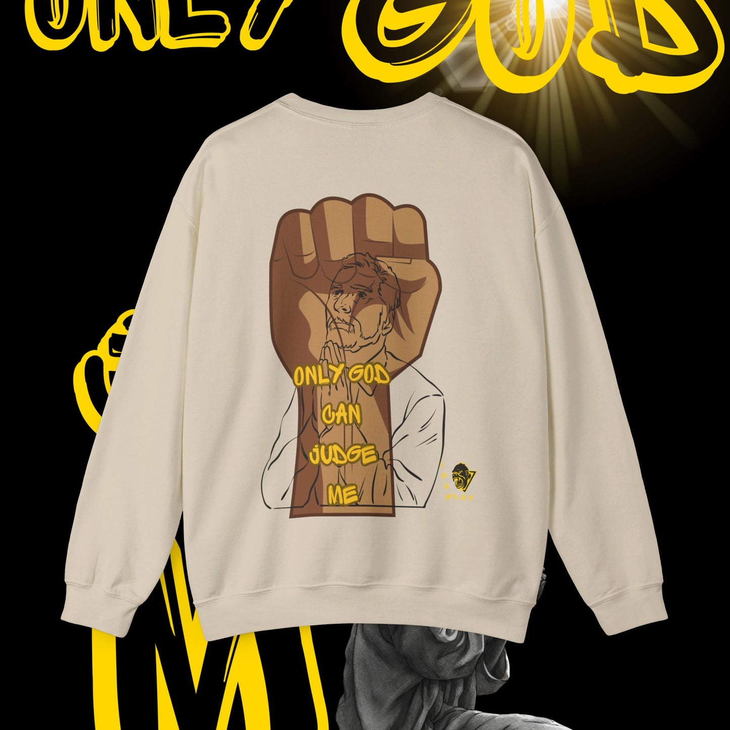 Only God Can Judge Me , WInter, Prayer Unisex Heavy Blend™ Crewneck Sweatshirt