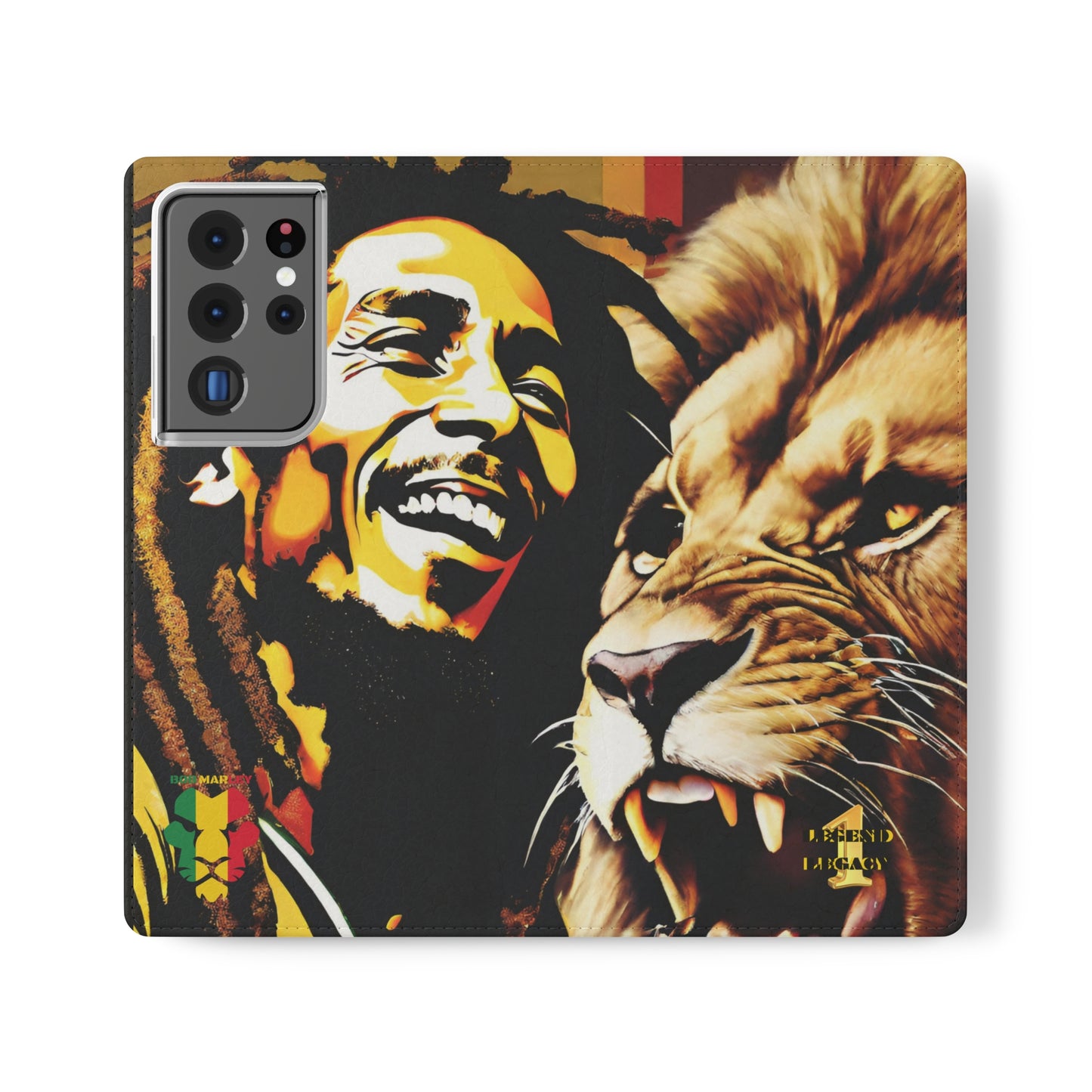 Bob Marley/Lion One Legend One Legacy Reggae Rasta Flip Cases