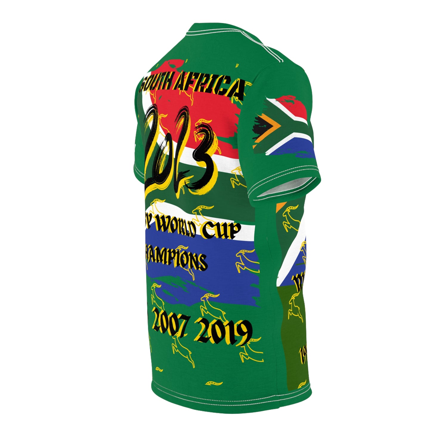 South Africa World Champion Supporter T-Shirt, Springboks Rugby Fan Tee, World Cup Enthusiast Shirt, Green and Gold Supporter Wear,