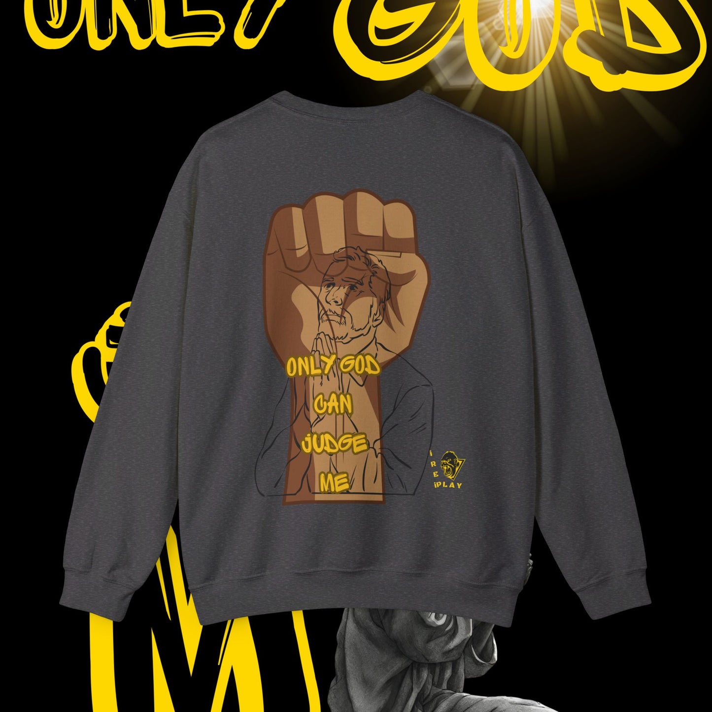 Only God Can Judge Me , WInter, Prayer Unisex Heavy Blend™ Crewneck Sweatshirt