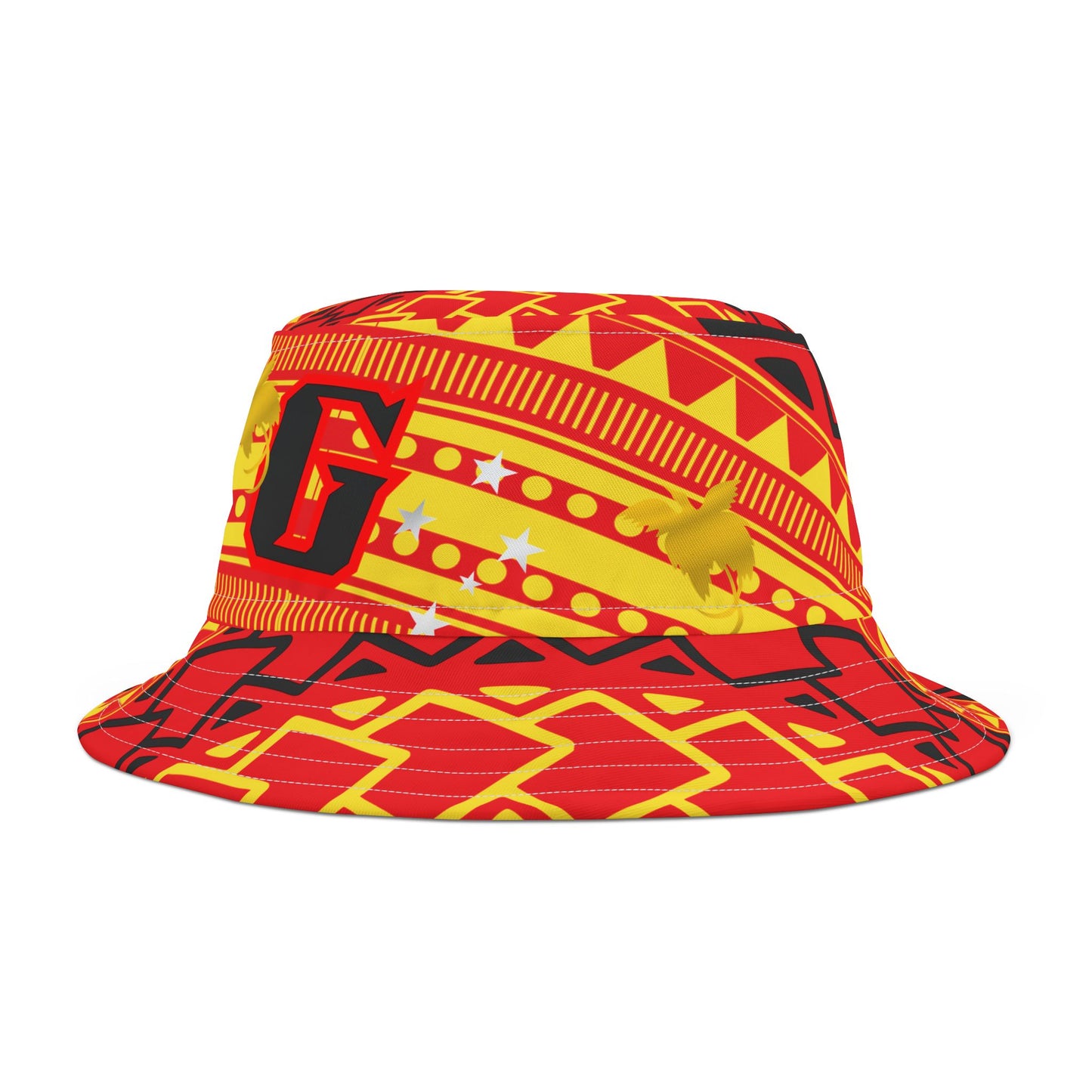 Bucket Hat - Papua New Guinea Design, Tropical Vacation Cap, Traveler Accessory, Beach Sun Hat, Gift for Wanderlust, Unique Ethnic Print