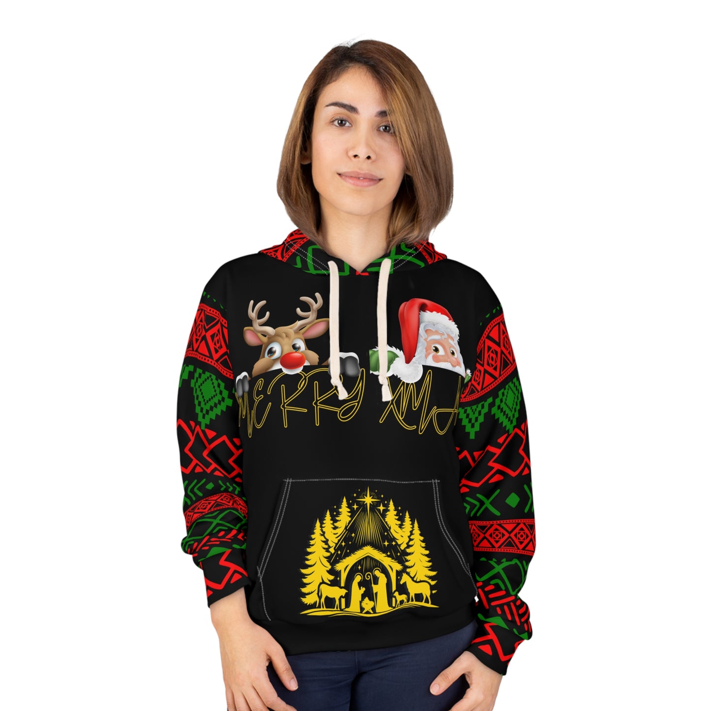 Christmas Hoodie, Festive Pullover Sweater