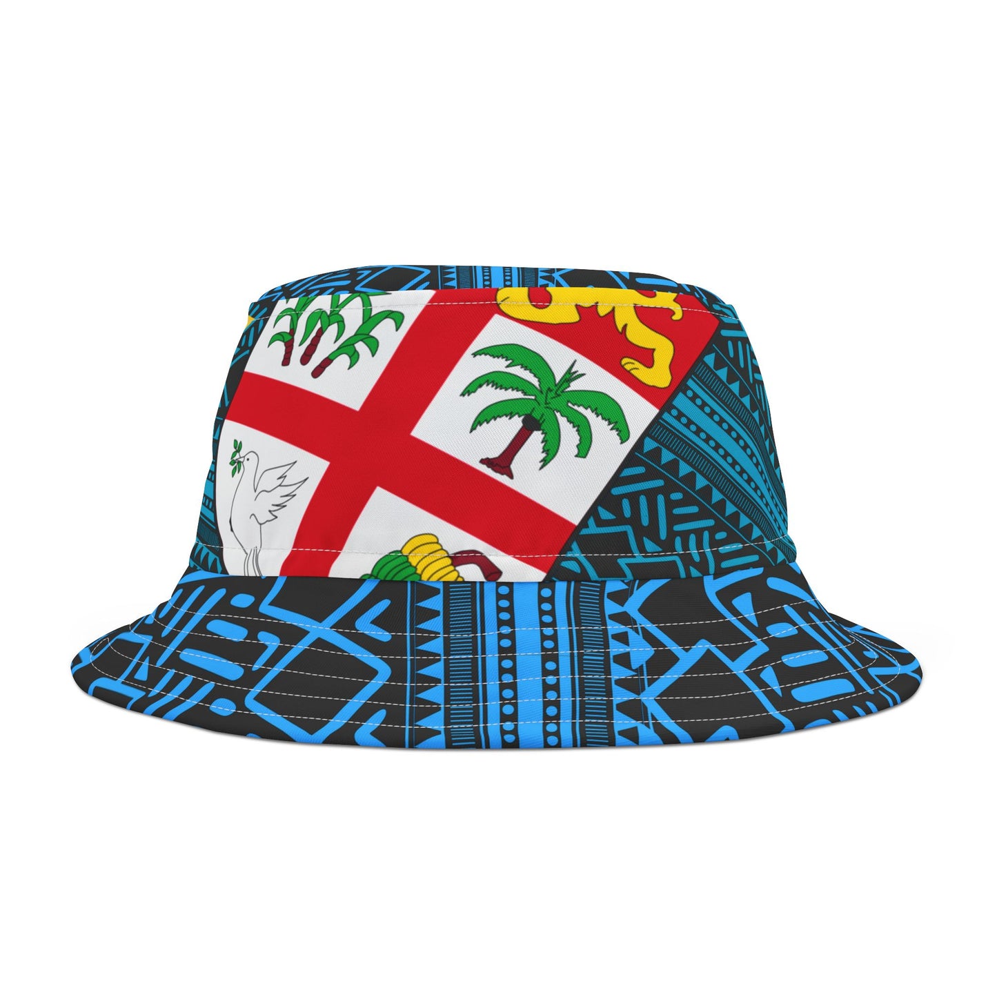 Bucket Hat with Fiji Flag and Pride, Fiji Bucket Hat, Fiji Flag Hat, Fiji Pride Hat, Vacation Bucket Hat, Traveler Hat