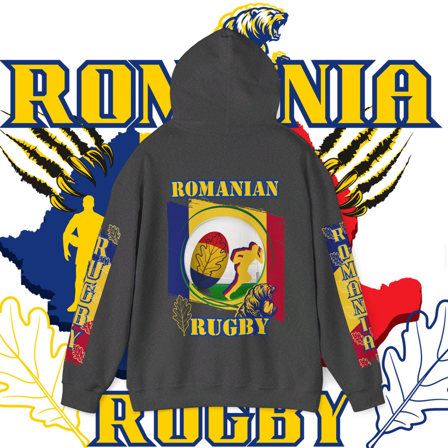 Romania Hoodie Sweatshirt, rugby pullover, winter gift, Supporter Hoodie, world rugby, unisex