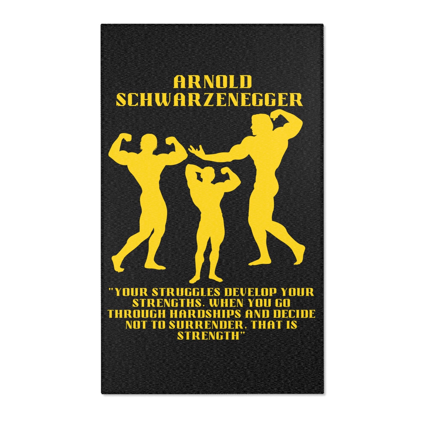 Schwarzenegger Rug, Arnold Motivational Quote Carpet, Gym Motivation Area Rug, Schwarzenegger Wisdom Floor Covering