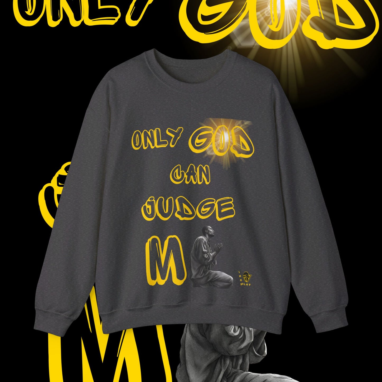 Only God Can Judge Me , WInter, Prayer Unisex Heavy Blend™ Crewneck Sweatshirt