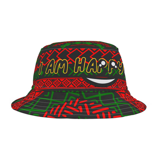 Peace and Love Xmas Bucket Hat, Christmas Hat, Happy Holiday Headwear, Festive Season Cap, Winter Accessory