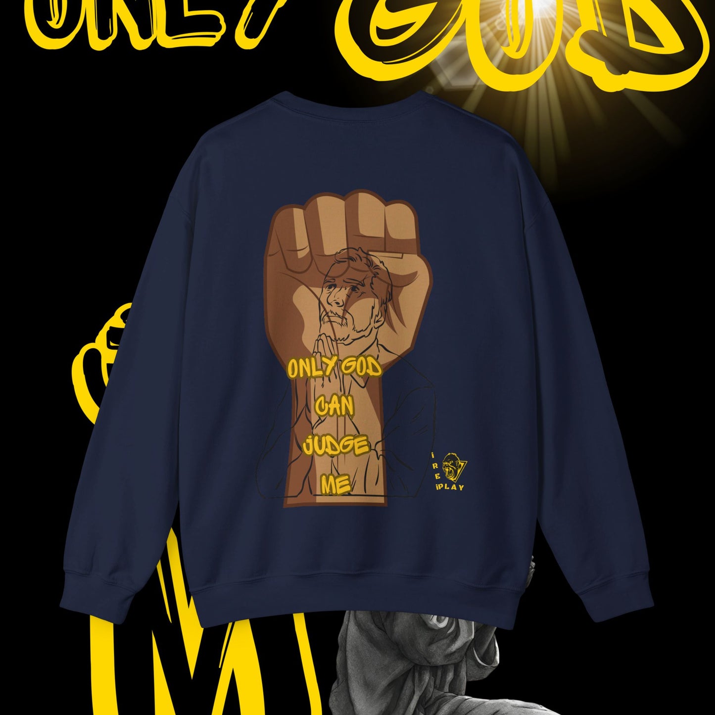 Only God Can Judge Me , WInter, Prayer Unisex Heavy Blend™ Crewneck Sweatshirt