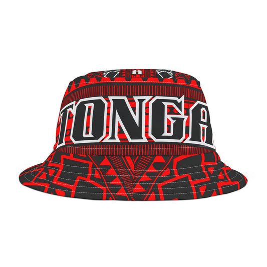 Bucket Hat, Tongan Tonga Print, Island Vibes Cap, Pacific Islander Accessory, Polynesian Headwear, Cultural Heritage Gift