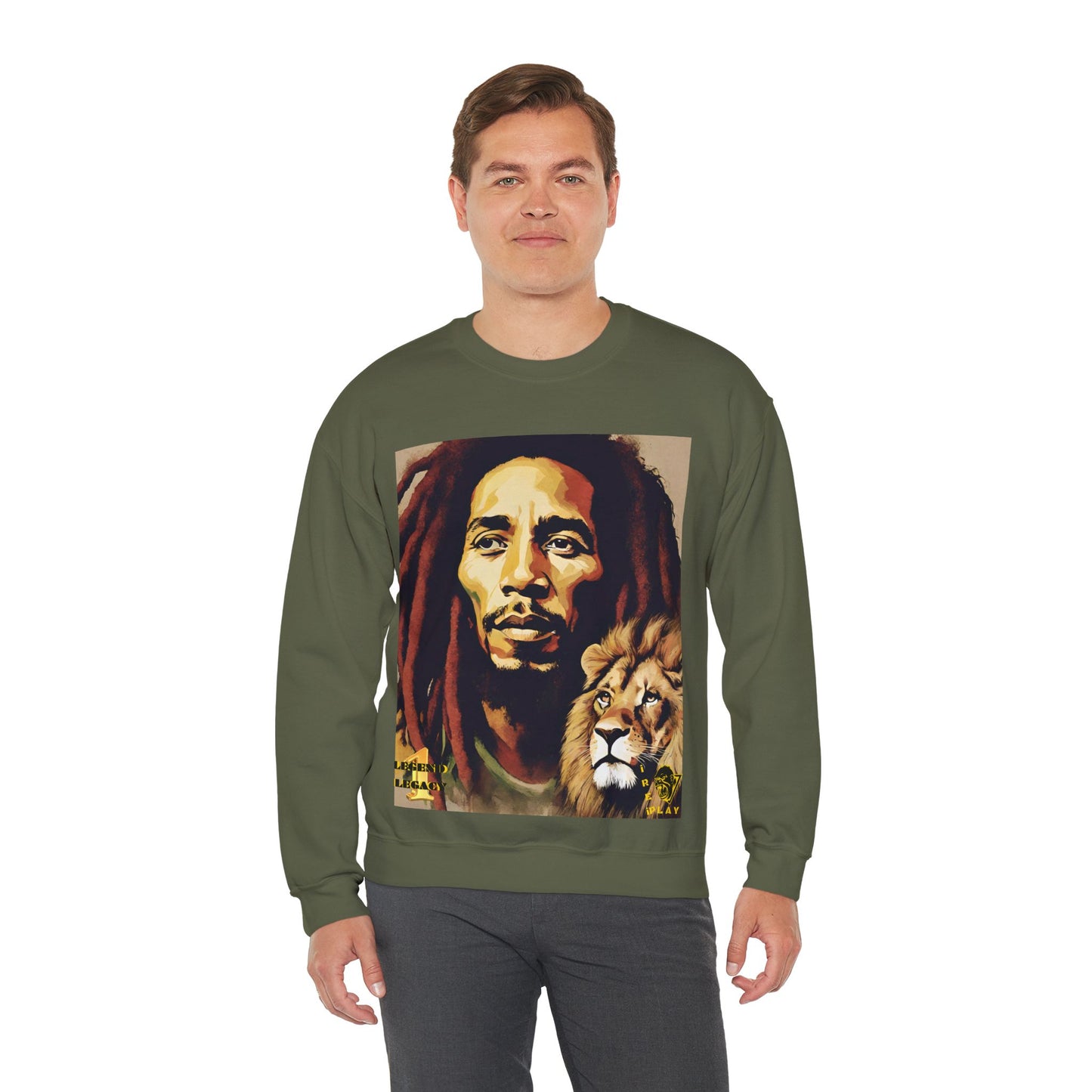 Bob Marley One Love Legacy Reggae Jamaica Rasta Jah Unisex Heavy Blend™ Crewneck Sweatshirt