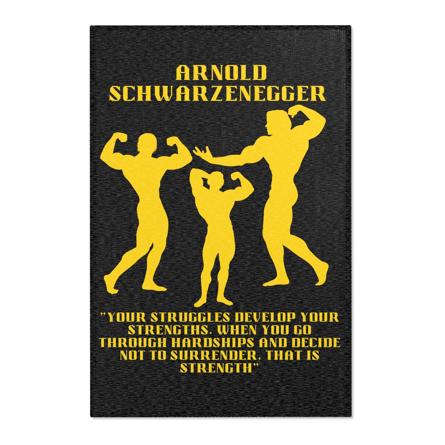 Schwarzenegger Rug, Arnold Motivational Quote Carpet, Gym Motivation Area Rug, Schwarzenegger Wisdom Floor Covering