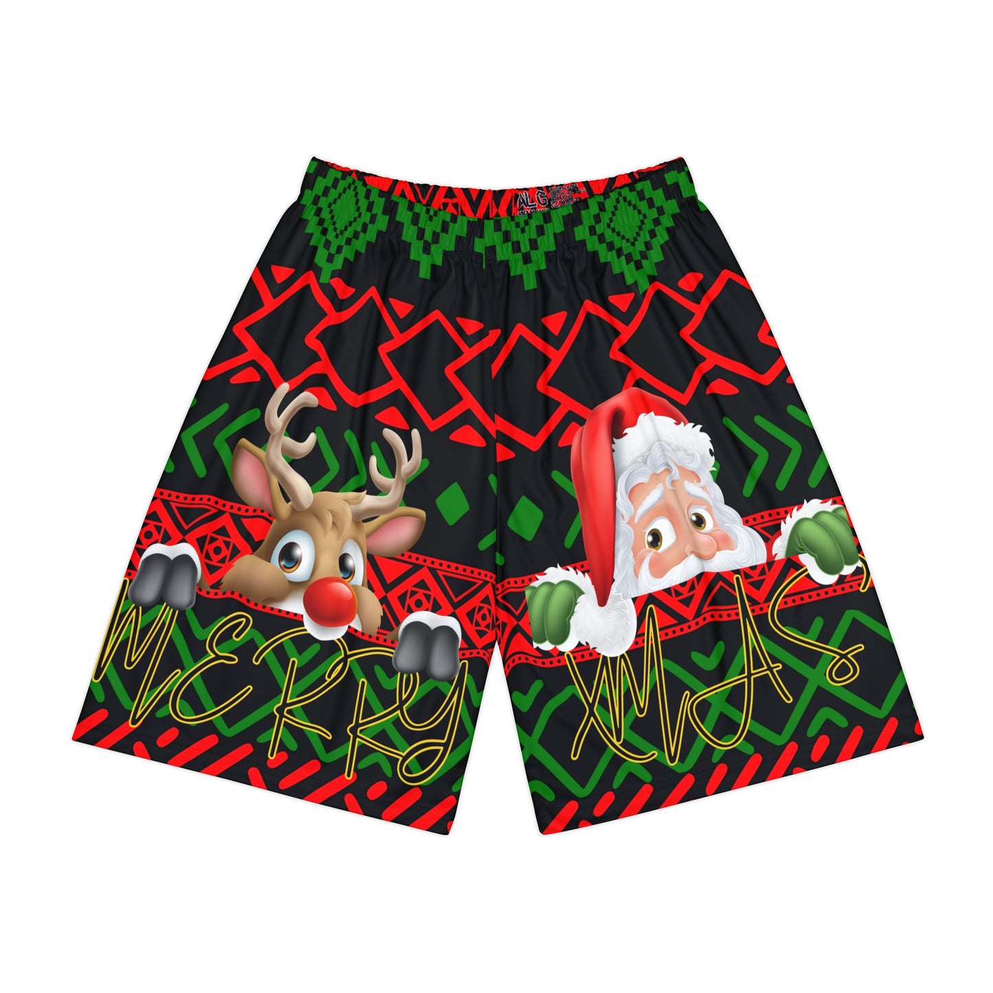 Christmas Reindeer Men's Sports Shorts, Festive Xmas Gift for Jolly Holidays,