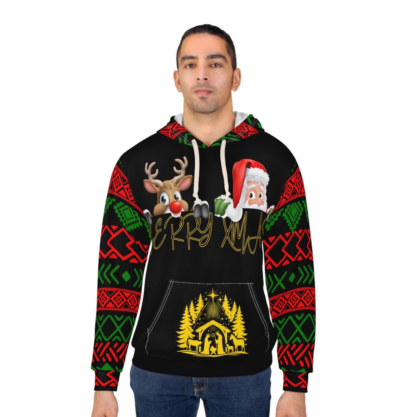 Christmas Hoodie, Festive Pullover Sweater