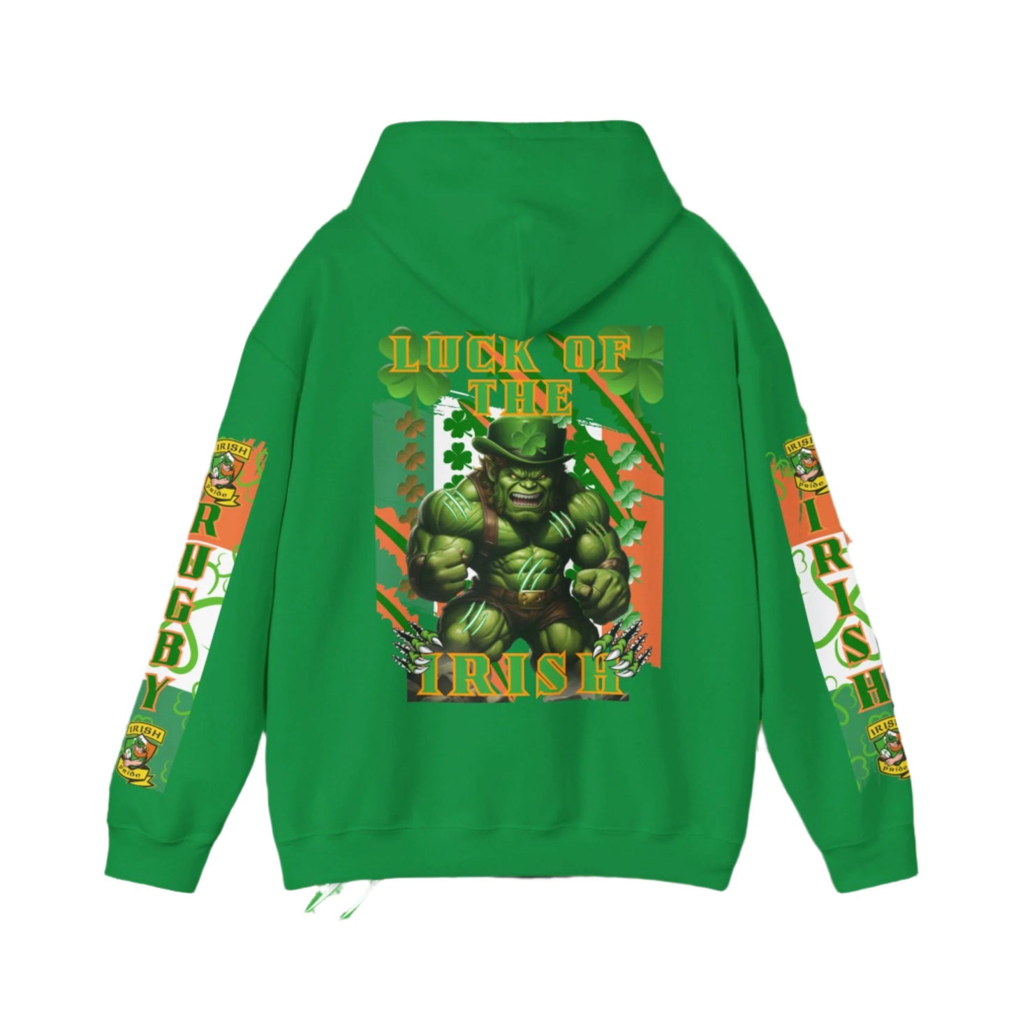 Ireland Irish Hoodie, Irish rugby pullover, luck of the Irish hoodie, 4 leaf clover, leprechaun, Ireland rugby, unisex hoodie,