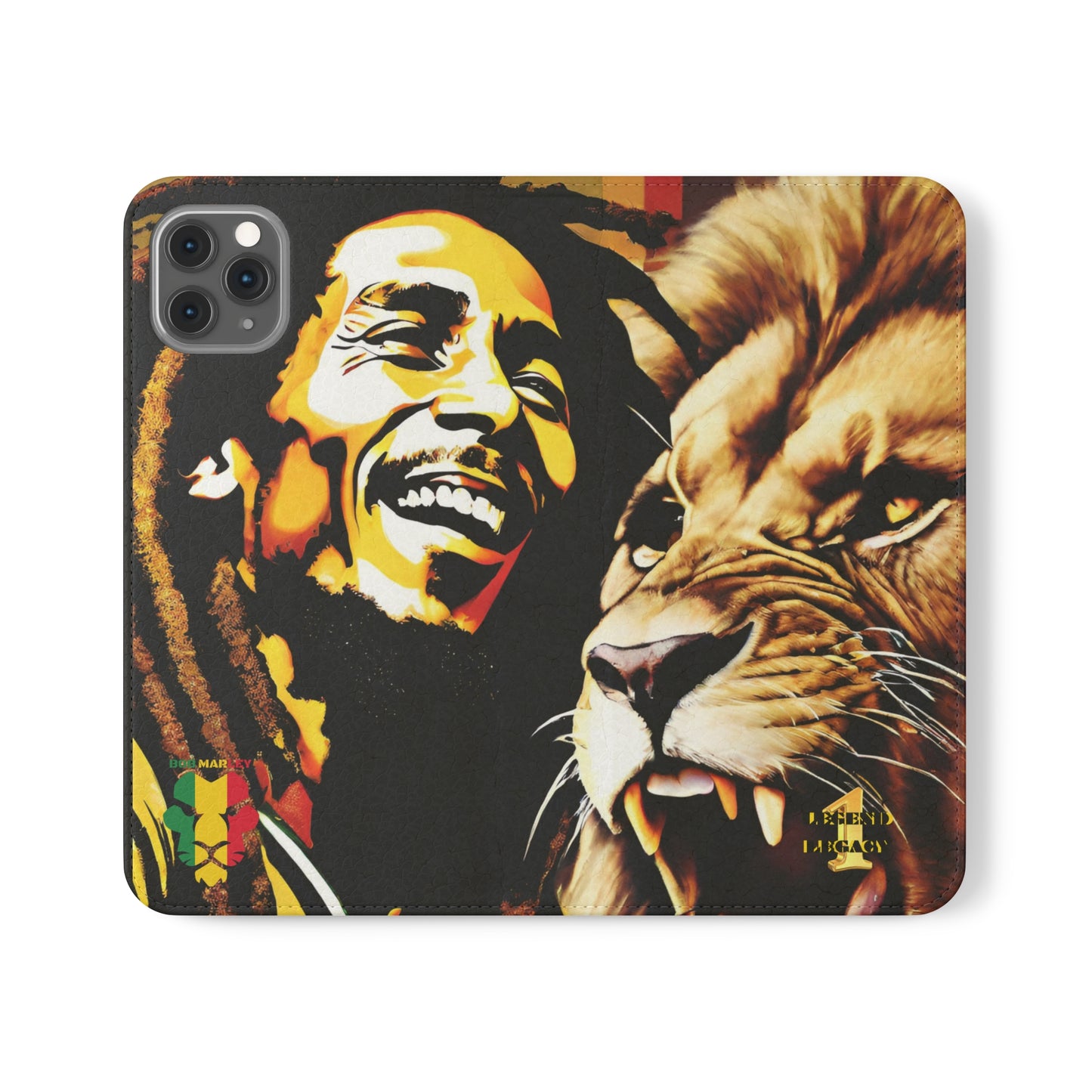 Bob Marley/Lion One Legend One Legacy Reggae Rasta Flip Cases