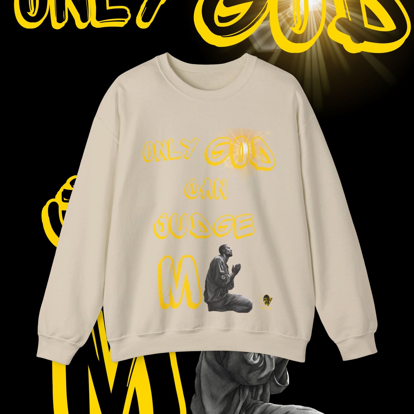 Only God Can Judge Me , WInter, Prayer Unisex Heavy Blend™ Crewneck Sweatshirt