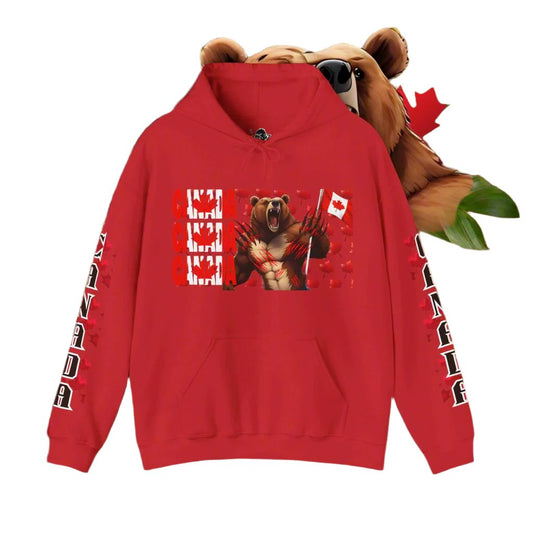 Canada Hoodie, Canada hooded Sweatshirt, Canadian Bear hoodie, Rugby Hoodie, unisex