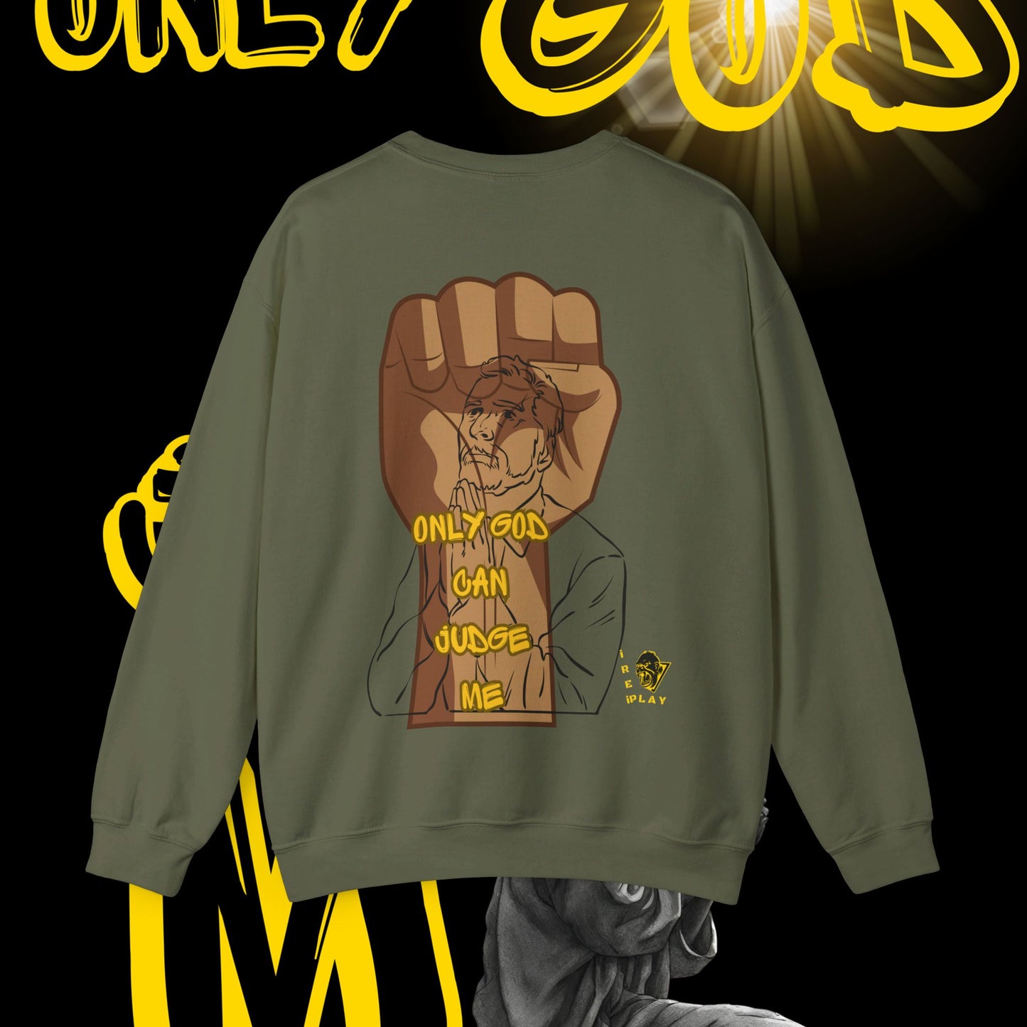 Only God Can Judge Me , WInter, Prayer Unisex Heavy Blend™ Crewneck Sweatshirt