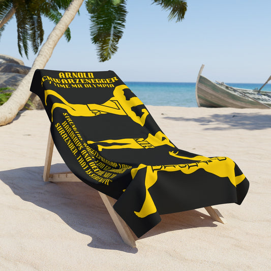 Gym/Beach Towel - Arnold Gym Beach Towel, Train Hard