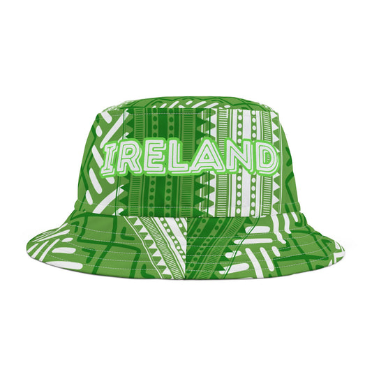 Ireland Bucket Hat - Green Shamrock Design, St. Patrick's Day Gift, Irish Pride Cap, Clover Pattern, Festival Headwear, Luck Hat