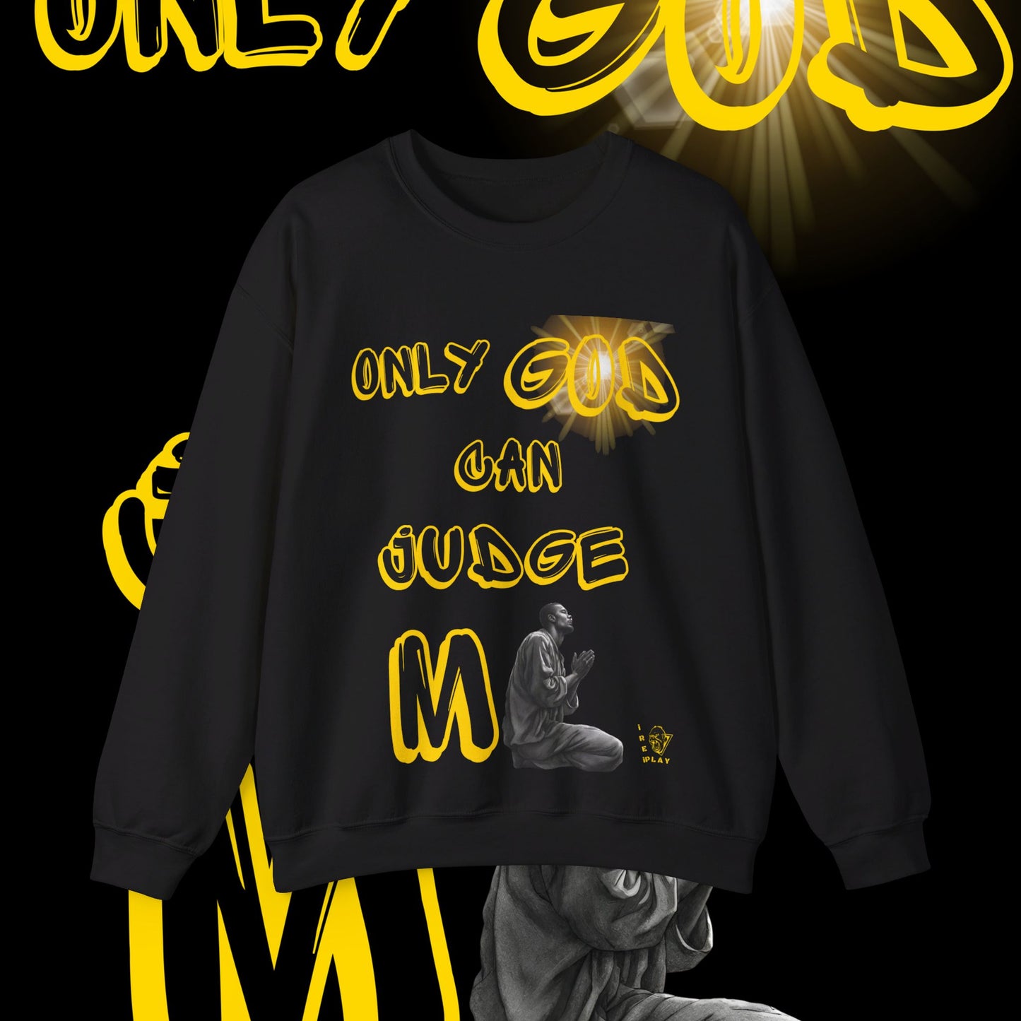 Only God Can Judge Me , WInter, Prayer Unisex Heavy Blend™ Crewneck Sweatshirt