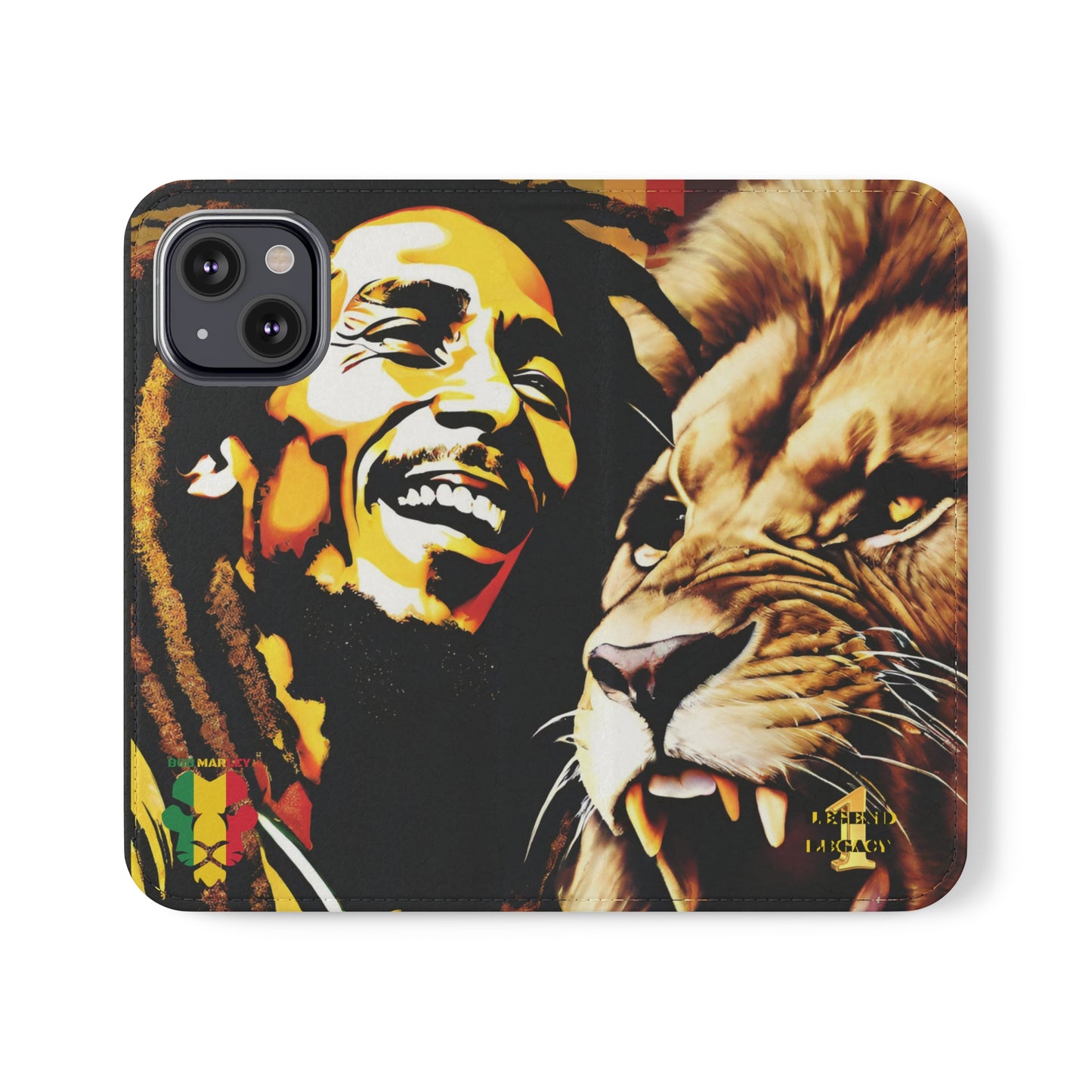 Bob Marley/Lion One Legend One Legacy Reggae Rasta Flip Cases