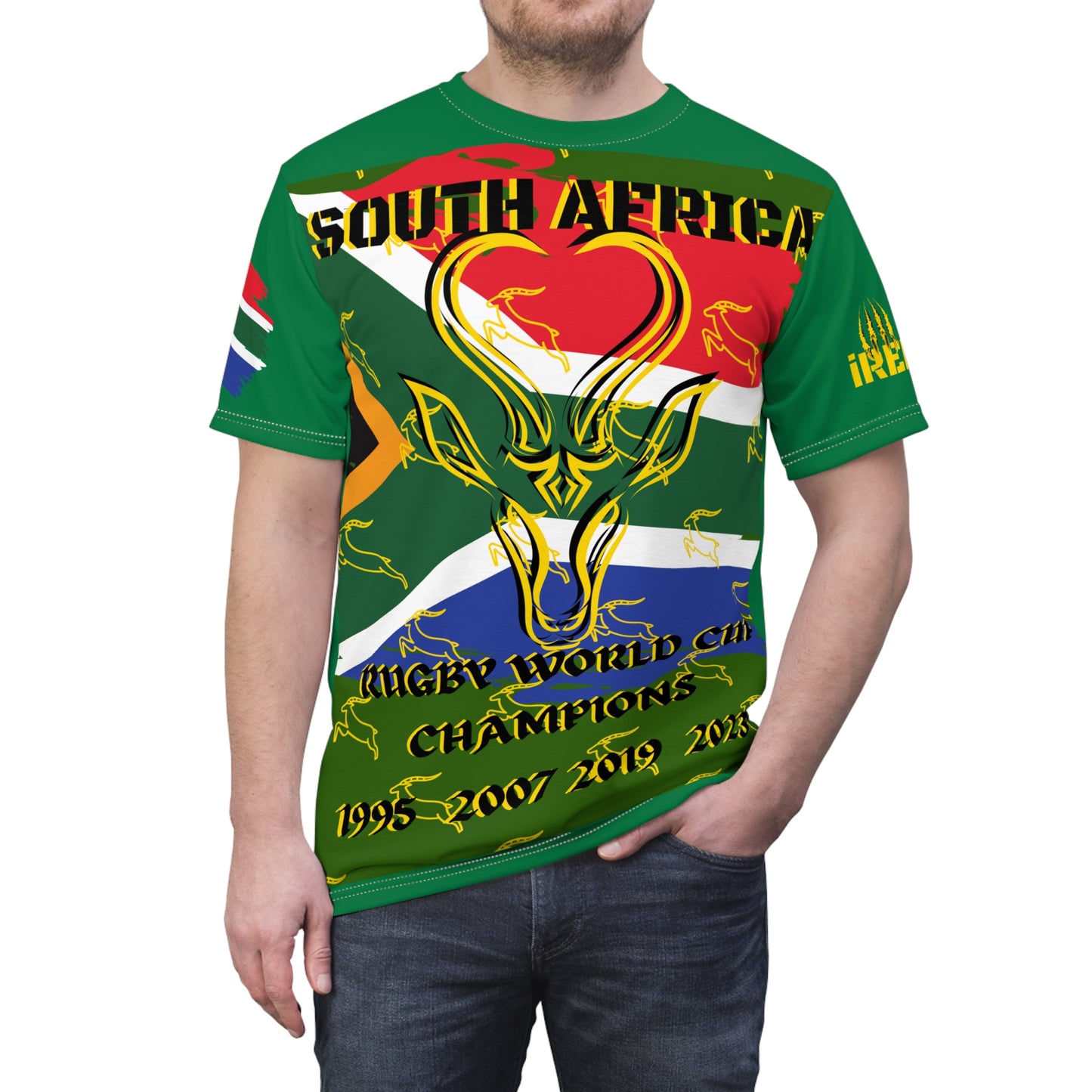 South Africa World Champion Supporter T-Shirt, Springboks Rugby Fan Tee, World Cup Enthusiast Shirt, Green and Gold Supporter Wear,