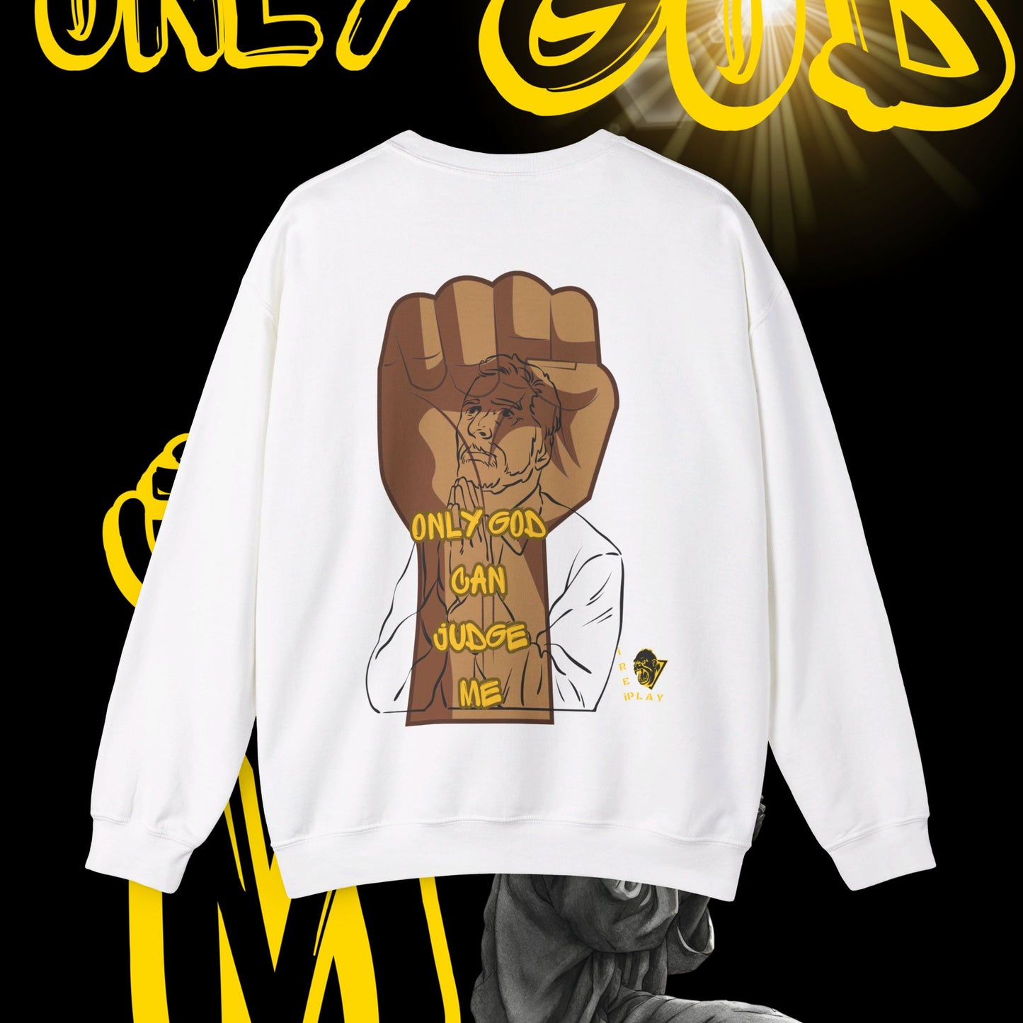 Only God Can Judge Me , WInter, Prayer Unisex Heavy Blend™ Crewneck Sweatshirt