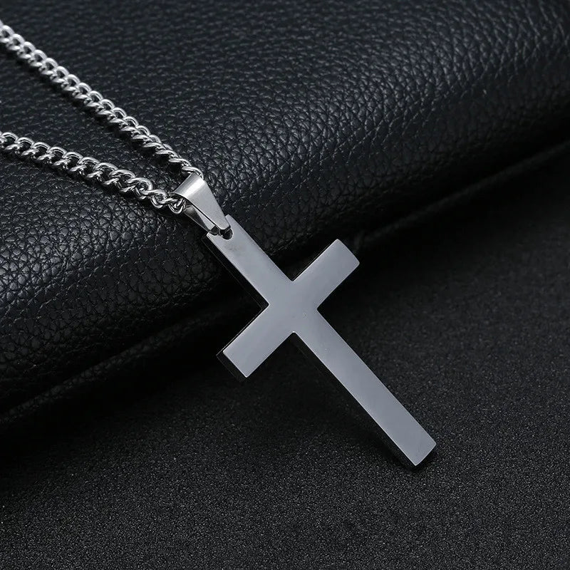 Stainless Steel Hot Inverted Cross Necklaces For Men Women Punk Rock Inverted Cross Necklace Jewelry Gift