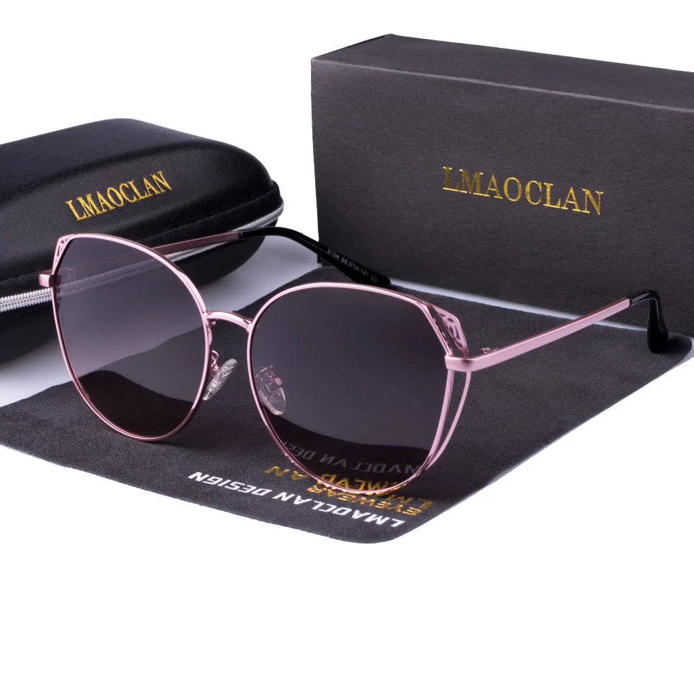 Polarized Sunglasses Women Ladies Sun Glasses Female Vintage Hollow Out Oversized Eyewear UV400