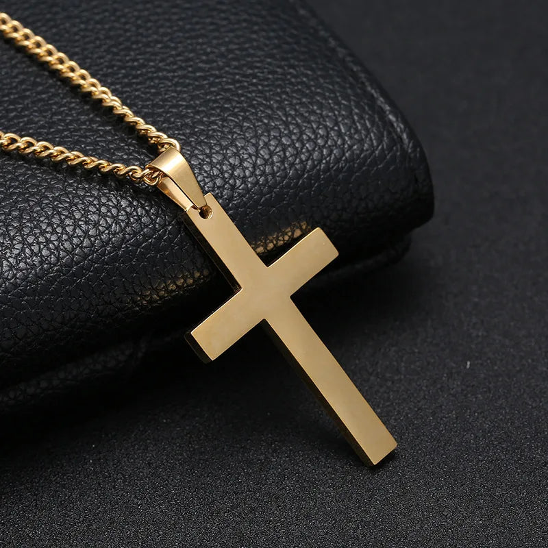 Stainless Steel Hot Inverted Cross Necklaces For Men Women Punk Rock Inverted Cross Necklace Jewelry Gift