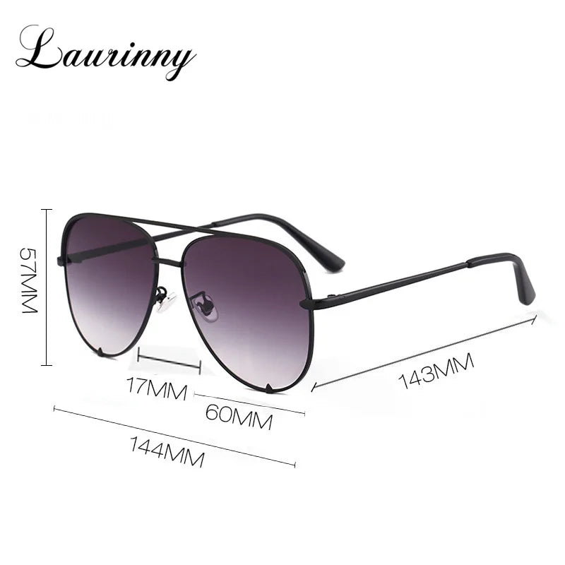 Women's Vintage Brand Designer Pilot Sunglasses - Stylish Metal Flat Top UV400 Beach Shades for Women