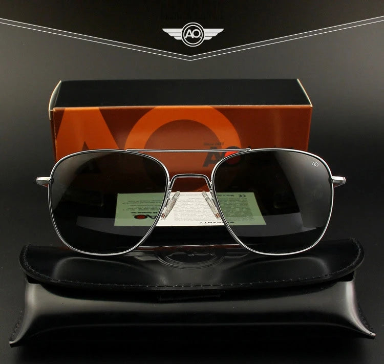 Pilot AO Sunglasses Men Top Quality Brand Designer AGX Tempered Glass Lens Sun Glasses Male