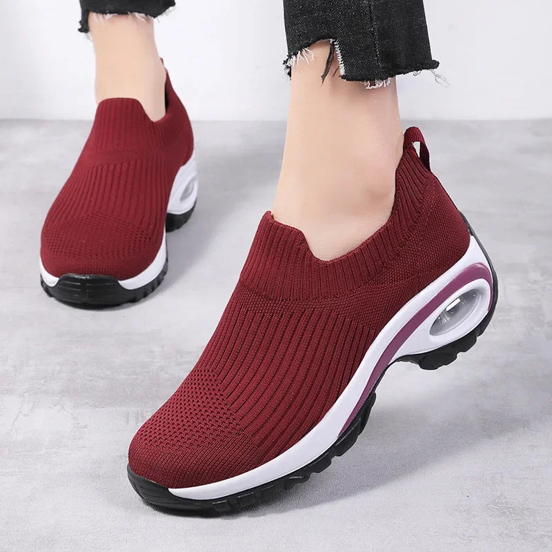 Sneakers Women Fashion Wedge Platform Female New Casual Sport Shoes Ladies Air Cushion Running Mesh Breathable Shoes Wholesale