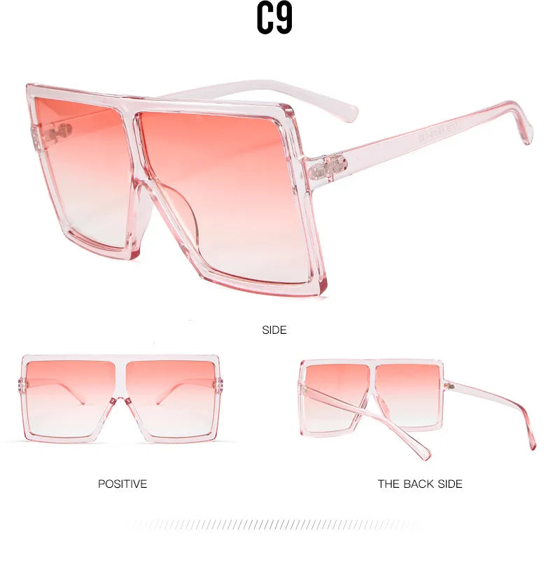 Brand Designer Oversized Square Sunglasses For Women Big UV400 Sun Glasses Womens Sunglasses