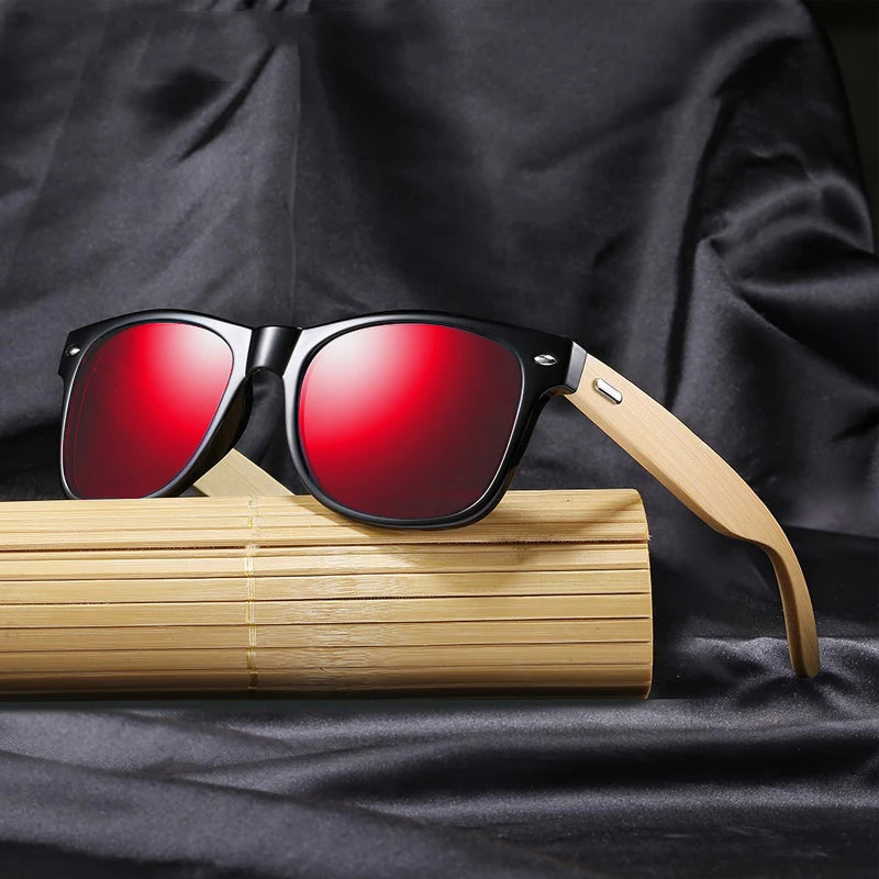 Wood Bamboo Sunglasses Men Women Classic Non-Polarized UV400 Vintage Driving Sun Glasses Black Fishing Eyewear UV400 Eyeglasses