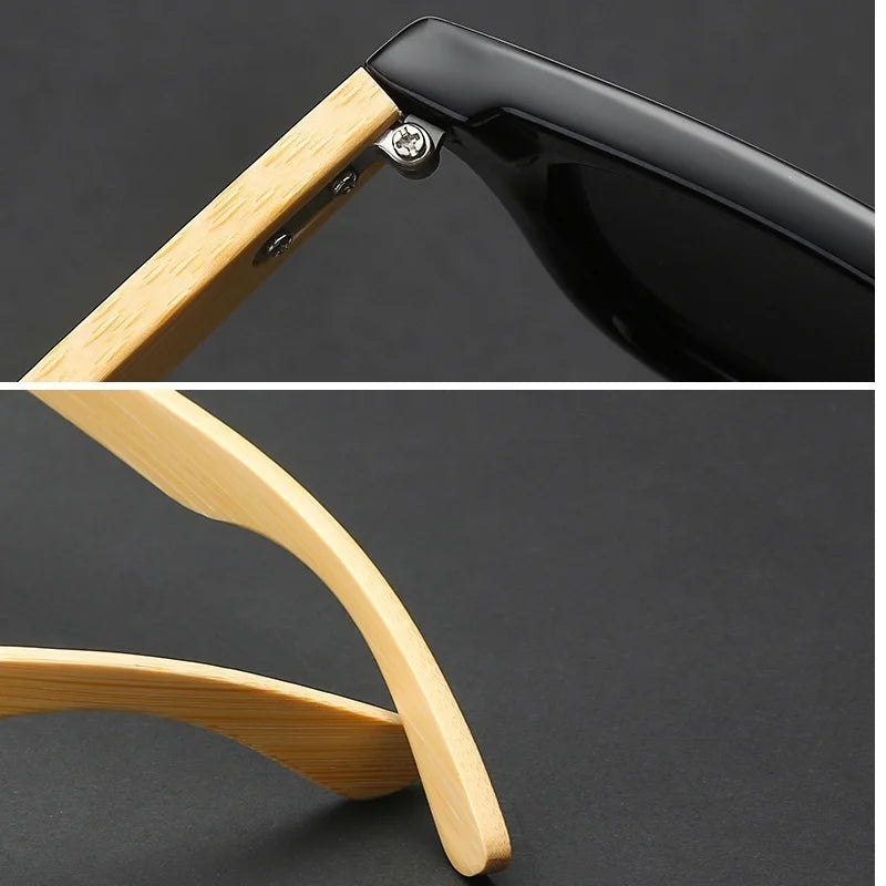 Wood Bamboo Sunglasses Men Women Classic Non-Polarized UV400 Vintage Driving Sun Glasses Black Fishing Eyewear UV400 Eyeglasses