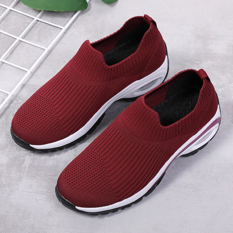 Sneakers Women Fashion Wedge Platform Female New Casual Sport Shoes Ladies Air Cushion Running Mesh Breathable Shoes Wholesale