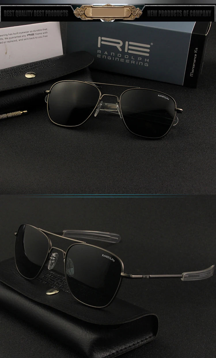 Pilot RE Sunglasses Men Top Quality Sun Glasses For Male American Army Military Glass Lens AO Lens Oculos