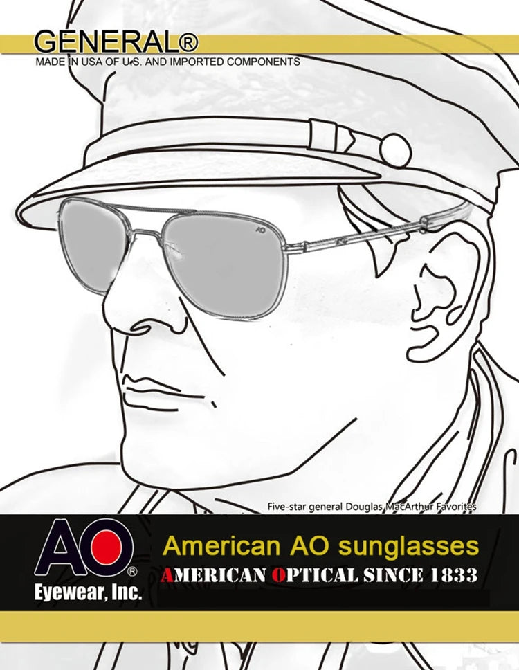 Pilot AO Sunglasses Men Top Quality Brand Designer AGX Tempered Glass Lens Sun Glasses Male